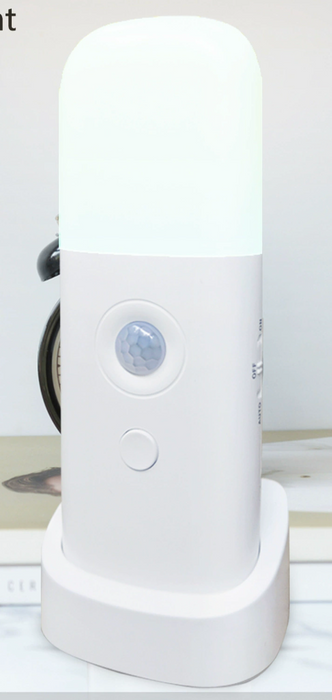 Luce Notturna a LED con Sensore di Movimento Ricaricabile USB - Dimmerabile, Portatile, Lampada Notturna Attivata per Cameretta Bambini, Camera da Letto, Corridoio - Soluzione di Illuminazione Ideale per la Sicurezza e il Comfort dei Bambini