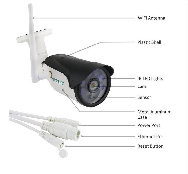 2MP 1080P H264 Outdoor Security Camera - Wireless, 2-Way Audio, Weather-Resistant - Ideal for Home and Business Surveillance - Shopsta EU