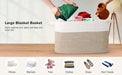 Large Cotton Rope Storage Basket – Foldable Laundry & Blanket Bin (55×38×30cm)
