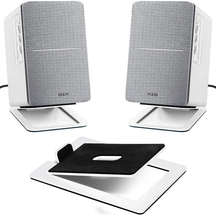 Desktop Speaker Stand (Single) — Carbon Steel Base for Laptop & Desktop Speakers, Shock-Absorbing