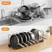 Expandable Pan & Lid Organiser Rack – 10 Adjustable Dividers, 2 Metal Frames
