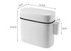 14L Press-Top Waterproof Bathroom Waste Bin — White PP Plastic