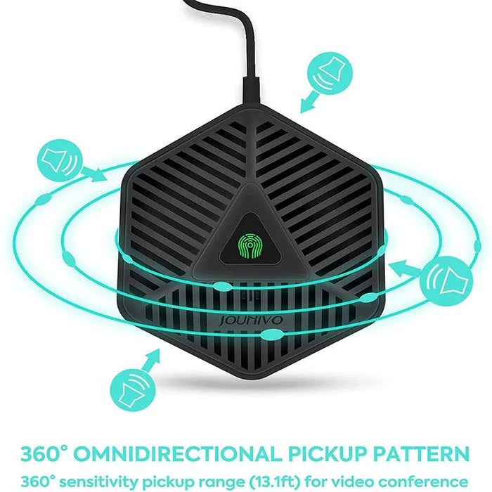 JV808 USB Conference Microphone — Omnidirectional Condenser Desktop Mic for PC & Laptop