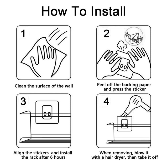 2-Pack Metal Wall-Mounted Spice Rack – Single-Layer Carbon Steel Hanging Organiser