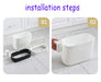 14L Press-Top Waterproof Bathroom Waste Bin — White PP Plastic