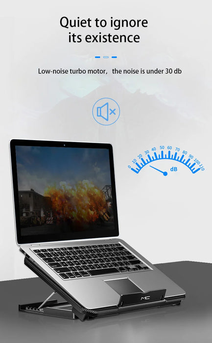 Gaming Laptop Cooler for 12–16 inch Notebooks | Dual Fans & Adjustable Wind Speed