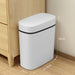 14L Press-Top Waterproof Bathroom Waste Bin — White PP Plastic
