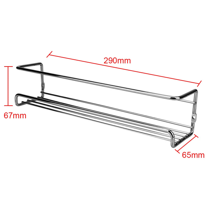 2-Pack Metal Wall-Mounted Spice Rack – Single-Layer Carbon Steel Hanging Organiser