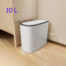 14L Press-Top Waterproof Bathroom Waste Bin — White PP Plastic