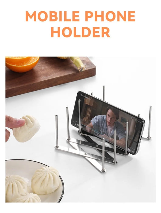 Retractable Stainless Steel Pot Lid Rack — Adjustable Foldable Kitchen Organiser