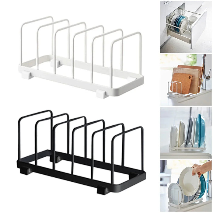 Stainless Steel Pot & Pan Lid Rack — Plate, Tray & Cutting Board Organiser