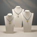 Linen Jewellery Bust Necklace Display Stand — Beige