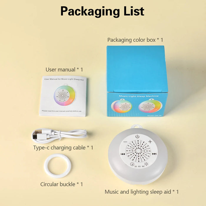 White Noise Sleep Machine — USB Rechargeable, 22 Soothing Sounds, Timer (Baby & Adult)