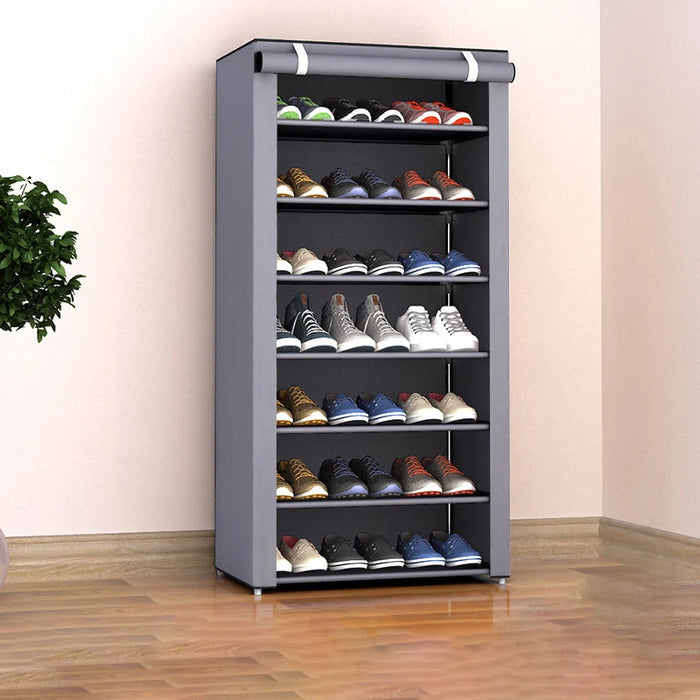 6–10 Tier Multi‑Layer Shoe Cabinet with Dust‑Proof Rolling Shutter — Space‑Saving, Easy Assembly