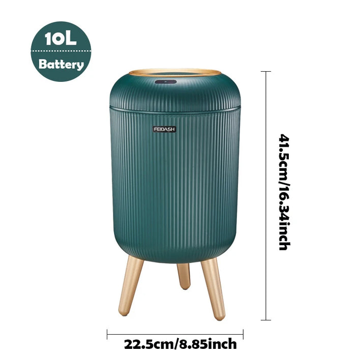 10L Motion Sensor Bin with Lid — Automatic Small Rubbish Bin for Kitchen & Bathroom