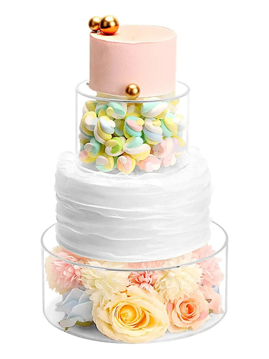 Clear Refillable Acrylic Cake Display – Round, Square or Hexagonal (3mm)