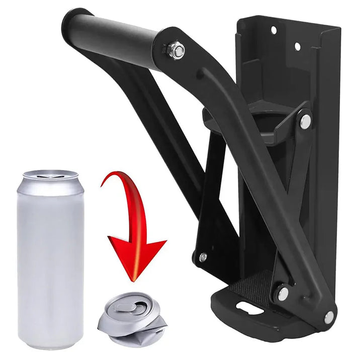 16 oz Wall-Mounted Can Crusher with Bottle Opener – Heavy-Duty Metal Smasher