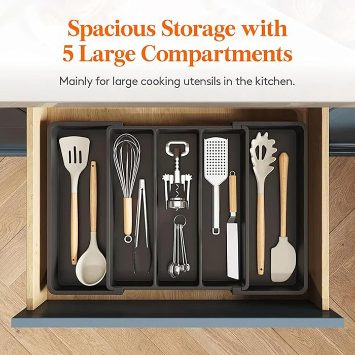 Expandable Utensil Tray — Adjustable Cutlery Organiser for Kitchen Drawers