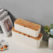 Cable Management Box with Bamboo Cover — Hide Power Strips & Desk Wires