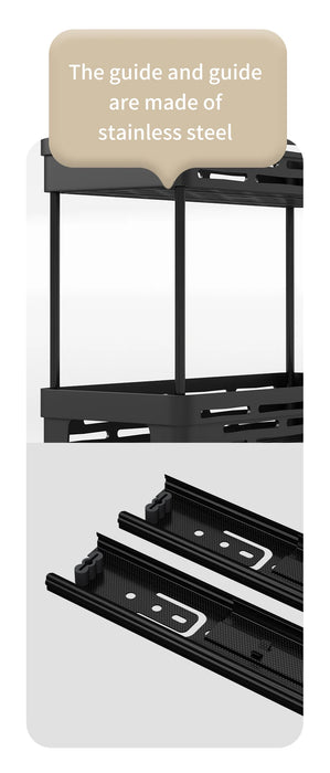 Pull-out 2-Layer Plastic Spice Rack — Large Capacity Kitchen Organiser