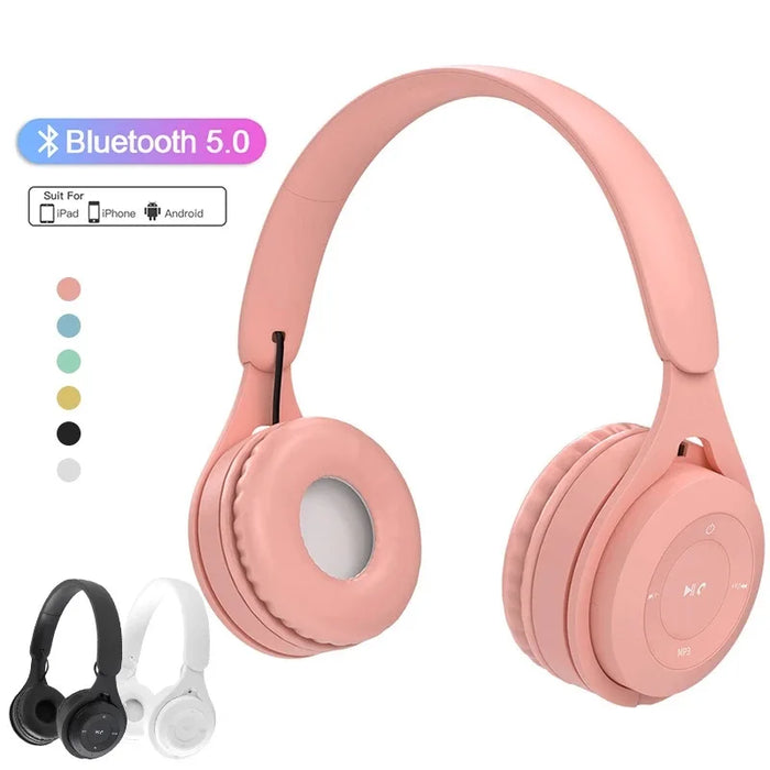 Y08 Macaron Wireless Bluetooth Headphones with Mic — Stereo Headband for Kids & Gaming