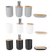 4-piece Bamboo-Accent Bathroom Set — Dispenser, Toothbrush Holder, Tumbler & Soap Dish