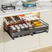 Retractable Pull-Out Metal Drawer Rack — Punch-Free Under-Sink Storage (Small/Large, White/Black)