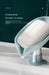 Leaf-Shaped Drain Soap Holder with Suction Cup – Grey Soap Box & Drying Rack (1pc)