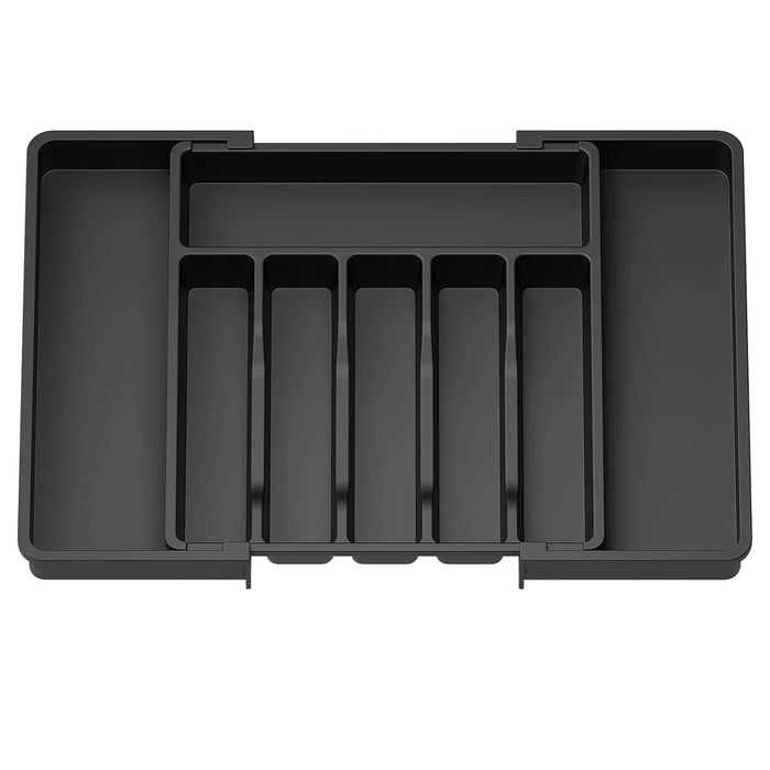Adjustable Cutlery Drawer Organiser – Expandable Plastic Tray with Dividers