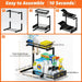 Under-sink Pull-out Metal Organiser — Sliding Storage Shelf for Kitchen (Black/White)