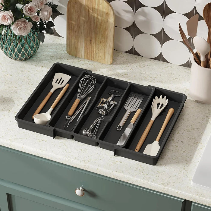 Expandable Utensil Tray — Adjustable Cutlery Organiser for Kitchen Drawers