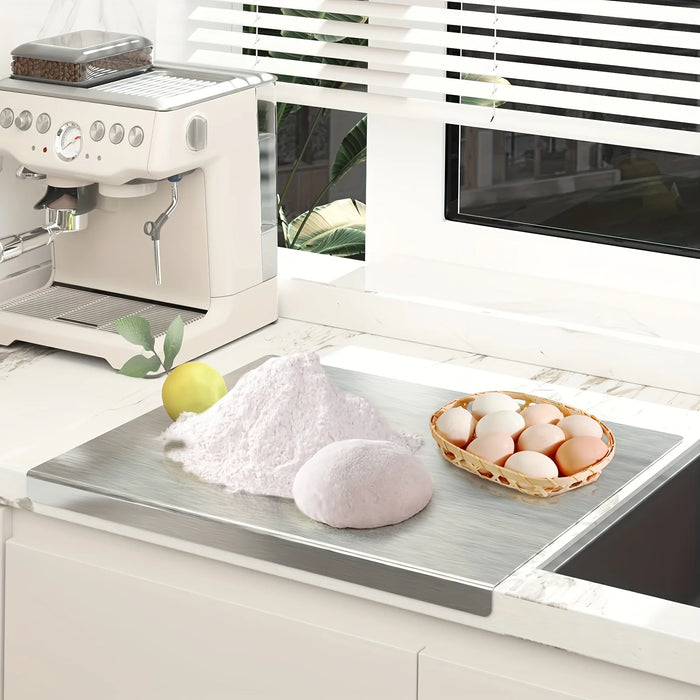 Stainless Steel Cutting Board — Heavy‑Duty Non‑Slip with Safety Lip (50x40cm or 40x30cm)