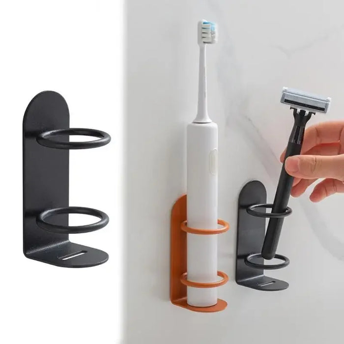Punch-Free Wall-Mounted Toothbrush Holder — Wrought Iron, Compact Wall Storage