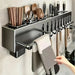 Wall-Mounted Kitchen Knife Rack with Pot Lid & Cutting Board Organiser