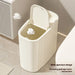 Large-capacity Oval Rubbish Bin with Press Lid — Odour-sealing PP Bin for Home
