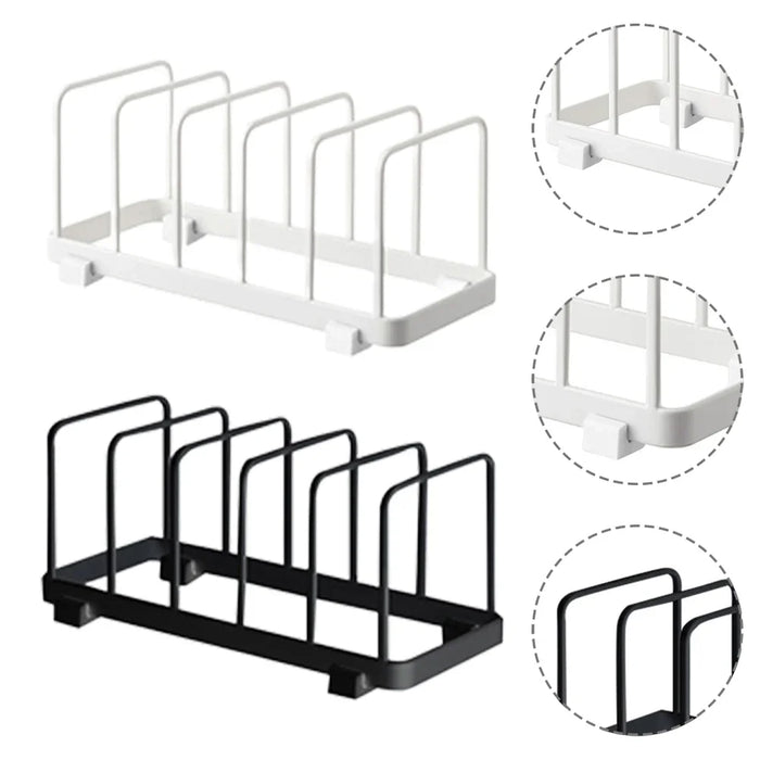 Stainless Steel Pot & Pan Lid Rack — Plate, Tray & Cutting Board Organiser