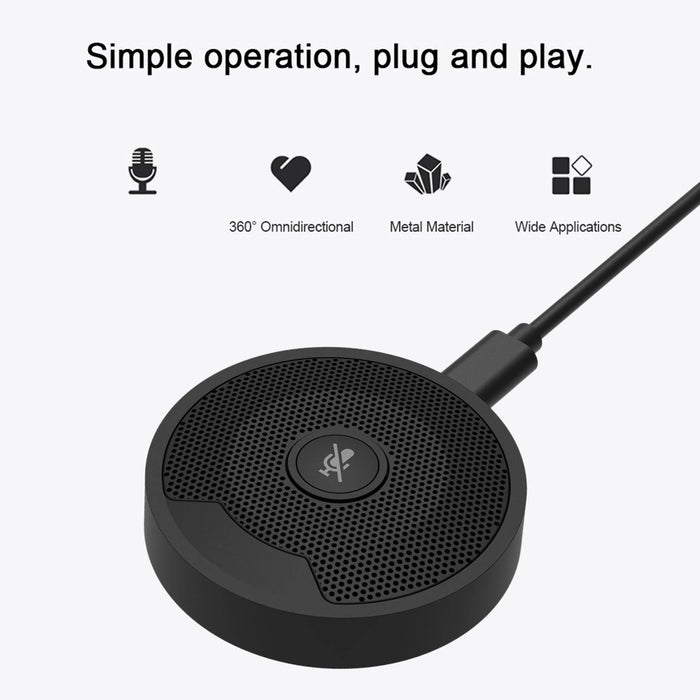UM10 USB Conference Microphone — 360° Omnidirectional Condenser for PC, Mobile and Meetings