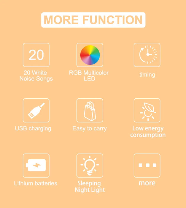 Portable Baby Soother — White Noise, Lullabies & Smart Noise Detection