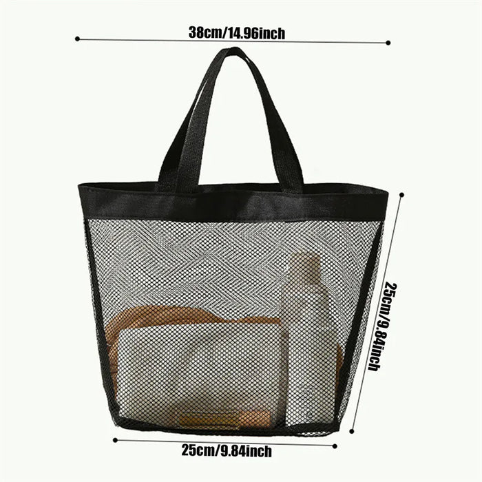 Quick-Dry Mesh Shower Caddy Tote – Beach & Travel Wash Bag (8 Pockets)