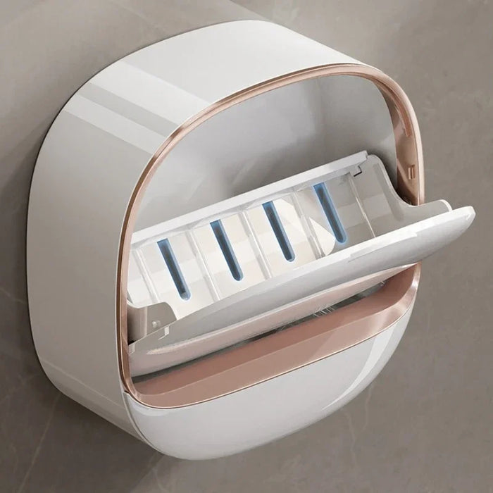 Waterproof Soap Dish – Non-slip, Leak-proof Shower & Sink Soap Holder (Plastic, L)