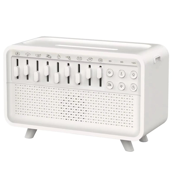 4-in-1 HiFi Bluetooth Speaker — White Noise, Humidifier, Night Light, 8 Nature Sounds (White)