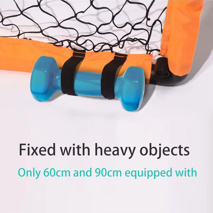 Kids Foldable Football Goal with Ball & Pump — Portable Outdoor Set