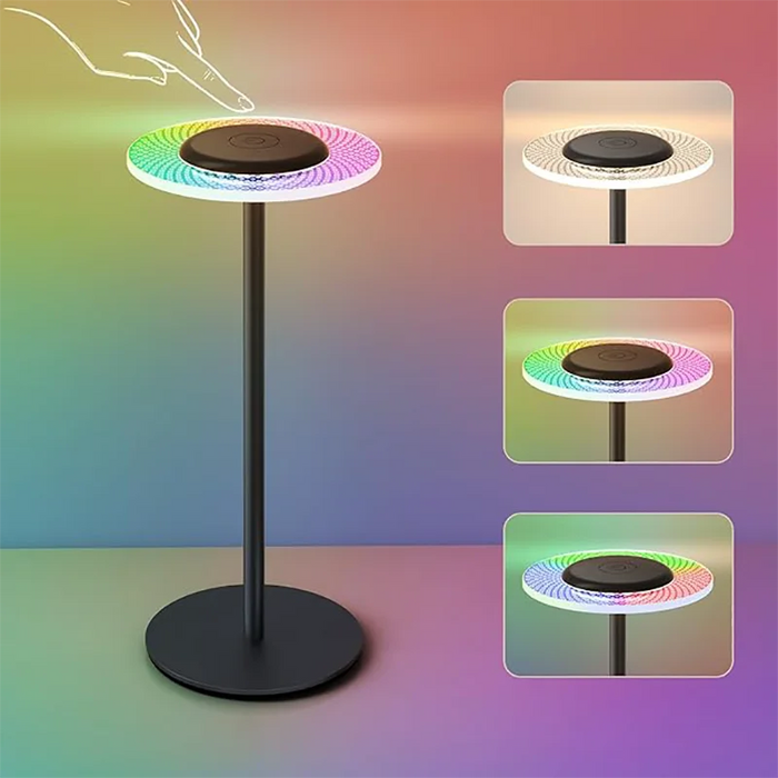 Lampada da tavolo cordless a cambiamento di colore RGB - Controllo touch, luce da scrivania dimmerabile fai-da-te - Perfetta per cene, patio, camere da letto