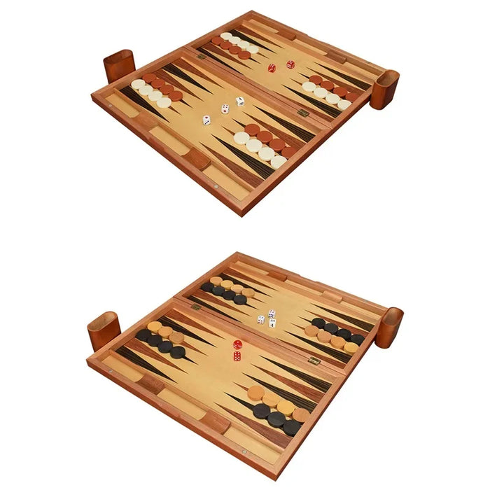 Foldable Wooden Backgammon Set 11–17 inch — Handmade, Foldable Board with Accessories