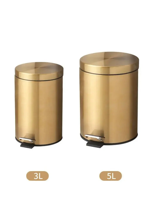 Modern 5L Stainless Steel Foot Pedal Bin — Champagne Gold