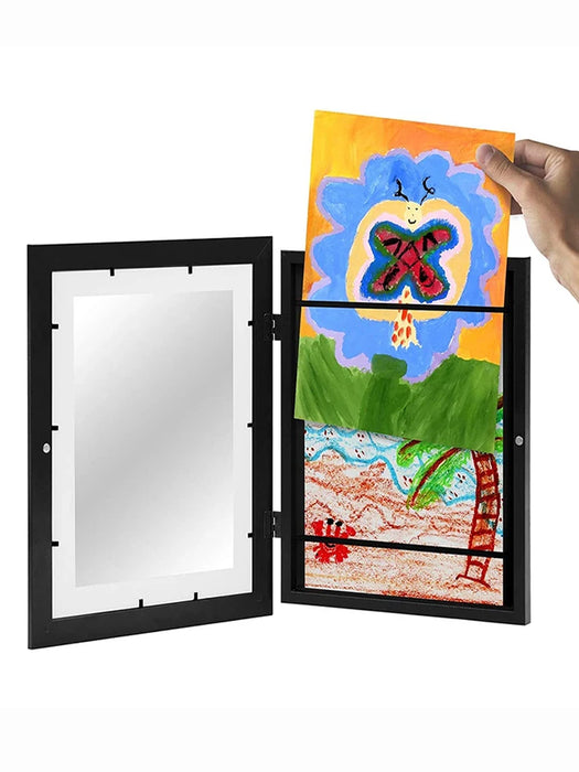 Magnetic A4 Wood Flap Art Frame — Store & Display Children’s Artwork