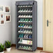6/8/10-Layer Dustproof Shoe Cabinet Organiser — Non-woven, Space-saving