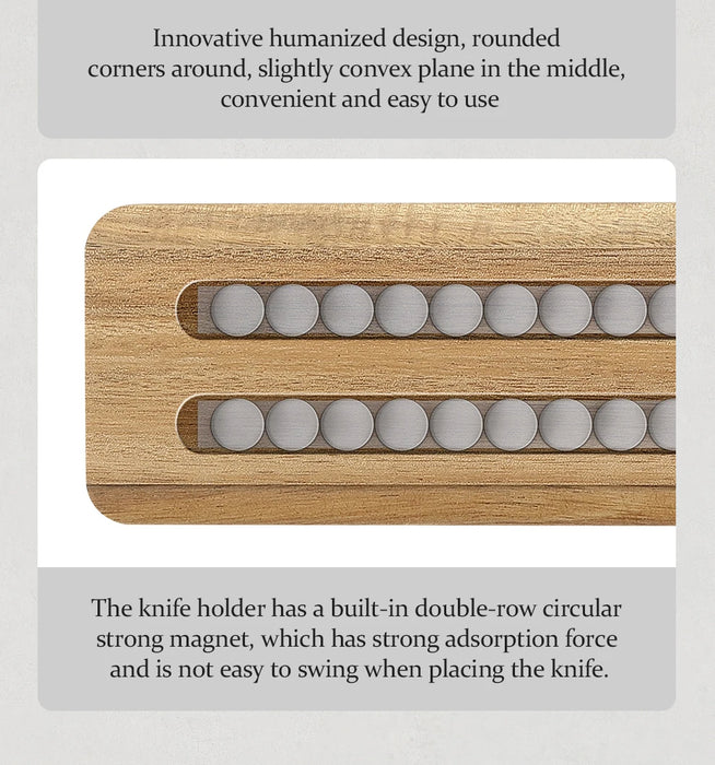 Magnetic Knife Holder 400mm — Acacia Wood Kitchen Rack (Holder Only)