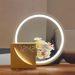 Touch Alarm Clock Night Light — 3-Level Dimmable Table Lamp with White Noise (Wood Colour)