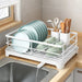 Carbon Steel & PP Dish Drying Rack with Drainer Tray — Space-Saving Plate Organiser
